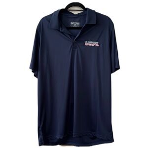 Level Wear USFL Football League Polo Shirt Size Large Blue